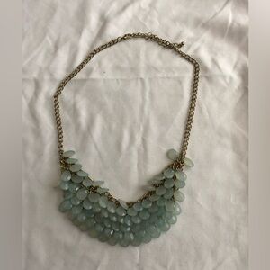 Elegant Gold and Blue Statement Necklace - Costume Jewelry